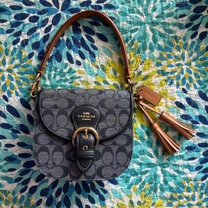 Coach Blue denim shoulder bag